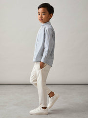 9-13 yrs Cotton-Poplin Striped Oversize Shirt Blue/White | Children & Baby
