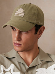 Sunset-Embroidered Cap Washed Sage | Men