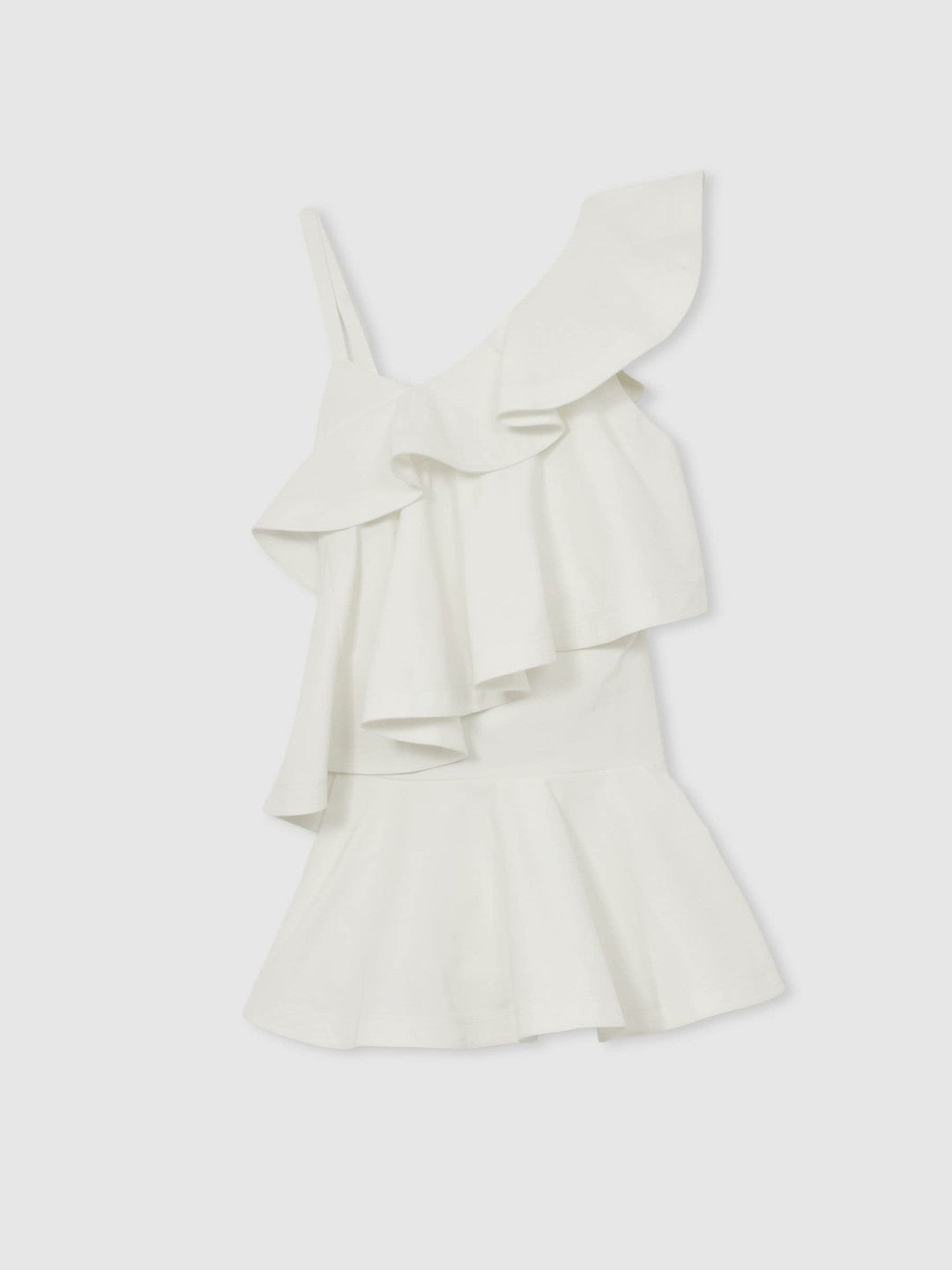 Cotton Tiered Ruffle Mini Dress Ivory | Women