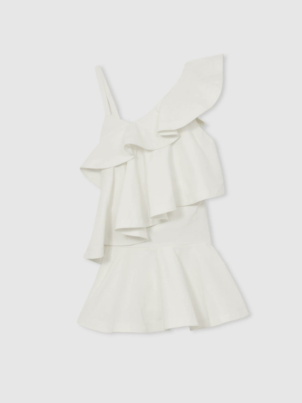 Cotton Tiered Ruffle Mini Dress Ivory | Women