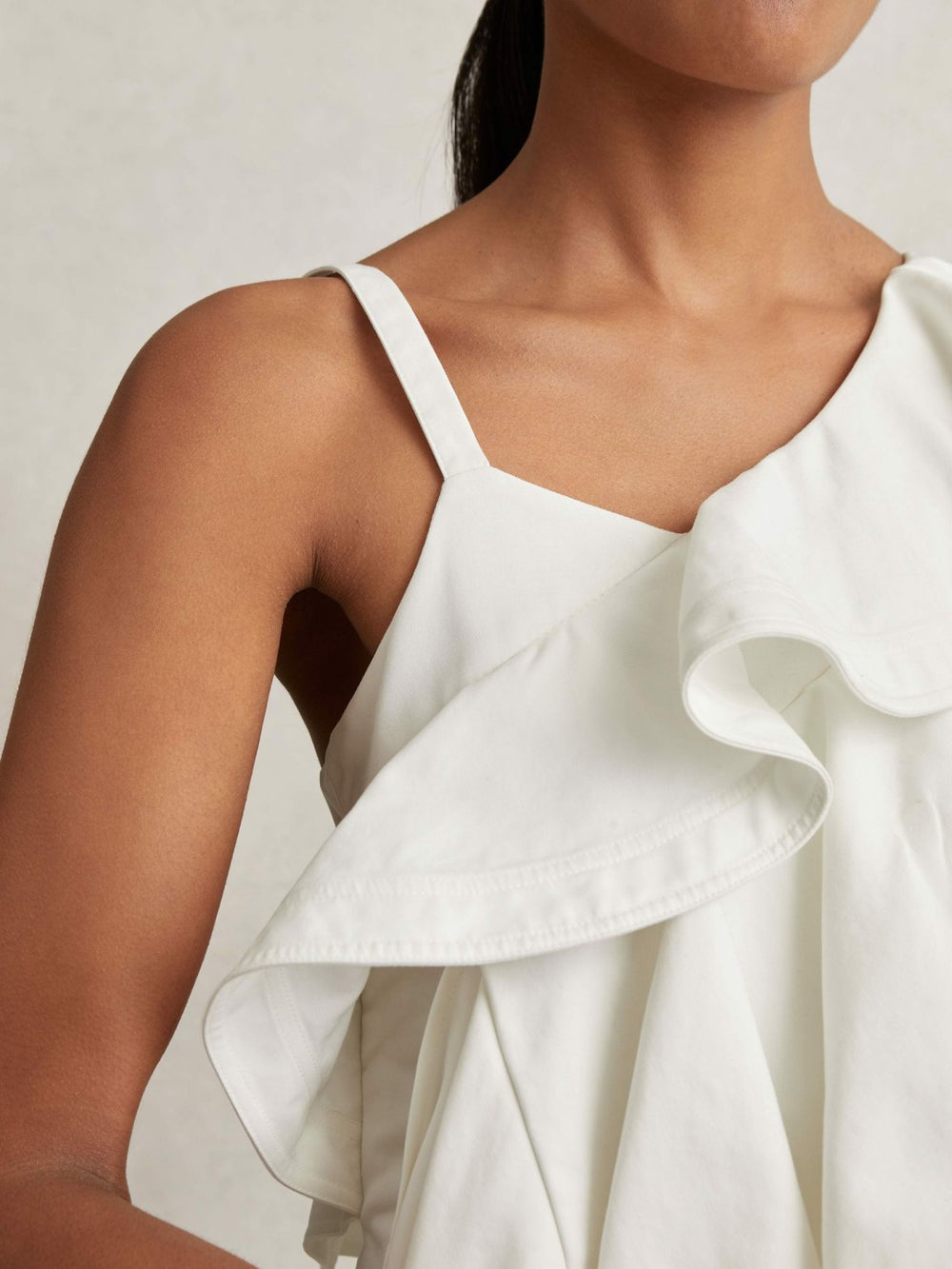 Cotton Tiered Ruffle Mini Dress Ivory | Women