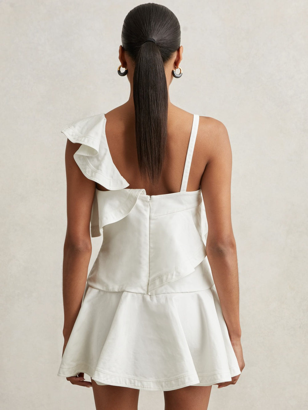 Cotton Tiered Ruffle Mini Dress Ivory | Women