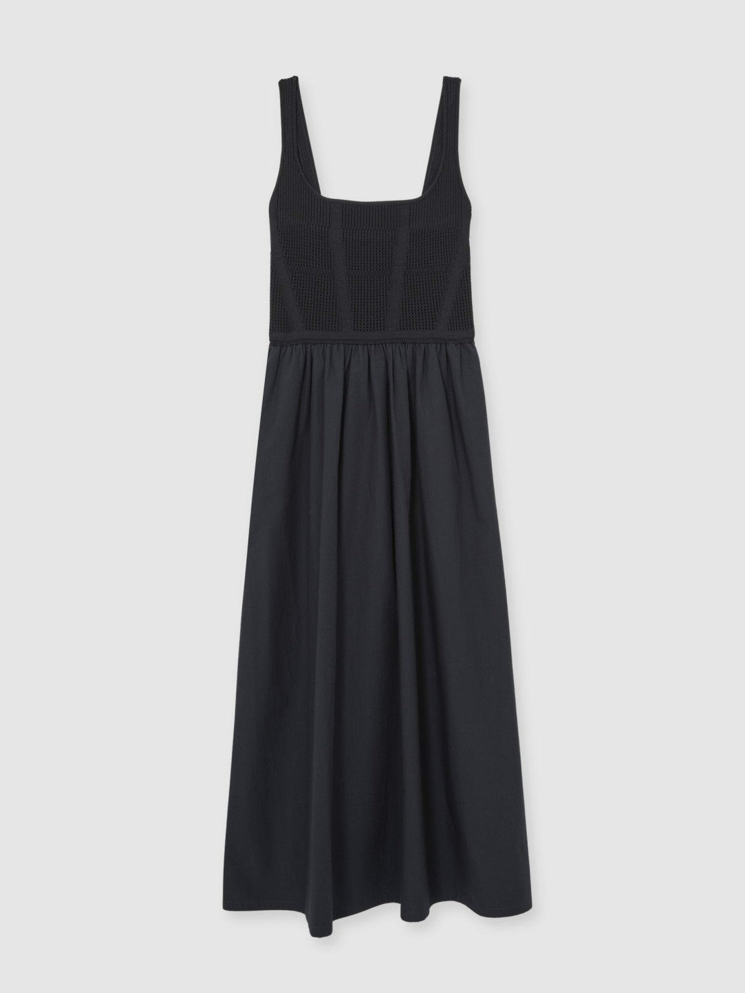 Perforated-Knit Cotton-Skirt Midi Dress Navy | Women