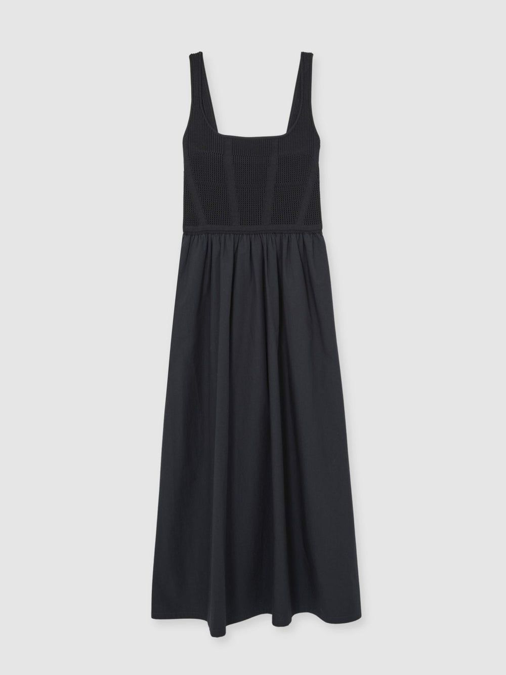 Perforated-Knit Cotton-Skirt Midi Dress Navy | Women