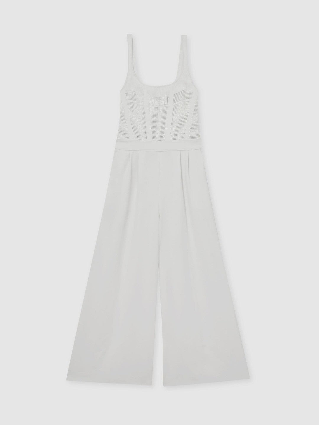 Perforated-Knit Wide-Leg Jumpsuit Ivory | Women