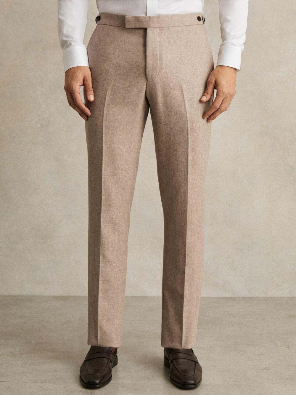 Wool-Blend Slim-Fit Suit Trousers Oatmeal Brown | Men