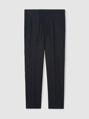 Wool Check Slim-Fit Suit Trousers Navy | Men
