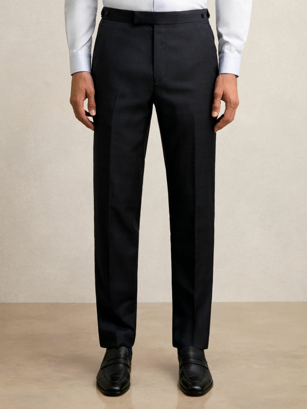 Wool Check Slim-Fit Suit Trousers Navy | Men
