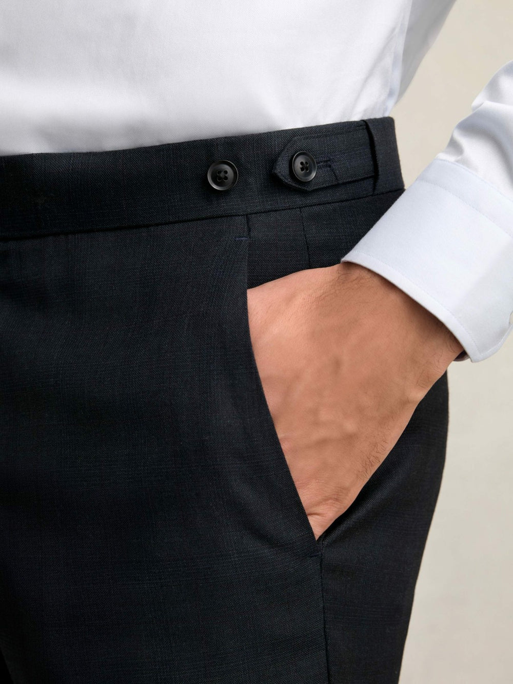 Wool Check Slim-Fit Suit Trousers Navy | Men