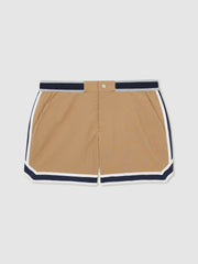 | Ché Stripe-Trim Swim Shorts Camel | Men
