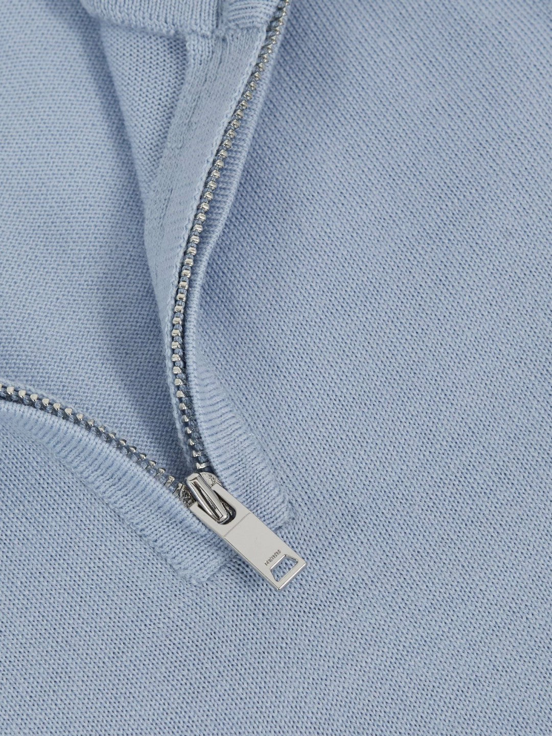 3-9 yrs Merino Wool Half-Zip Funnel Neck Jumper Soft Blue Melange | Children & Baby