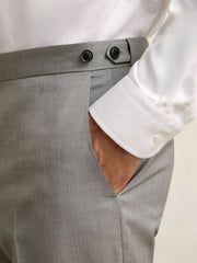 Slim-Fit Wool Suit Trousers Mid Grey | Men