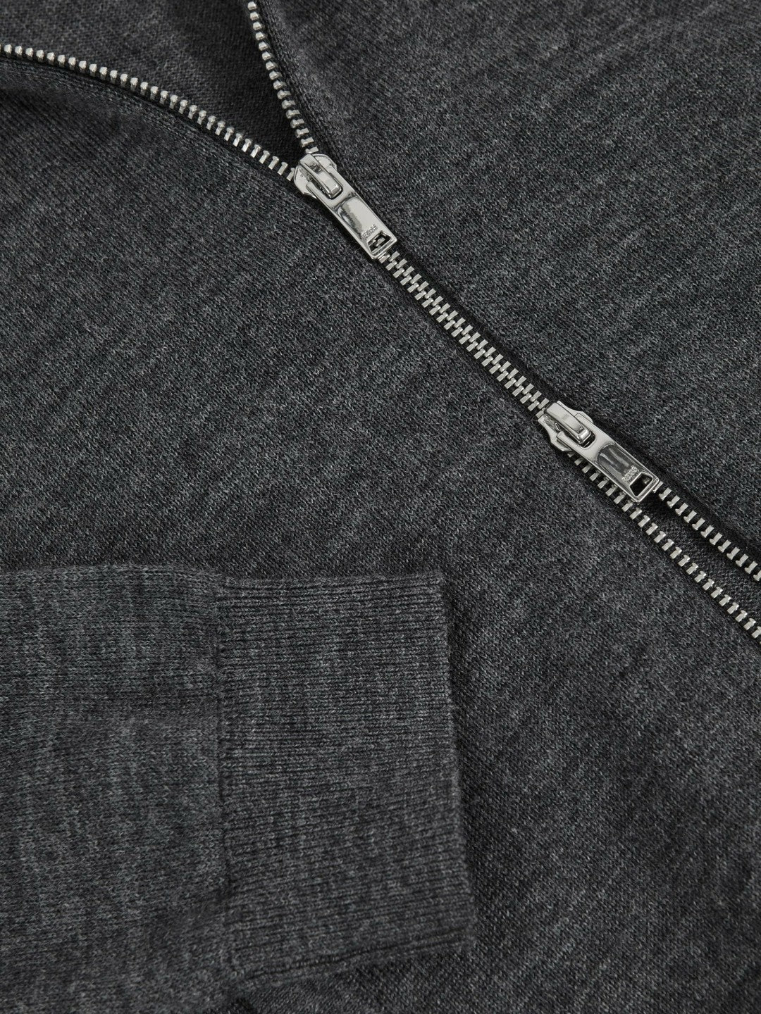 9-13 yrs Merino Wool-Blend Zip-Through Cardigan Derby Grey Melange | Children & Baby