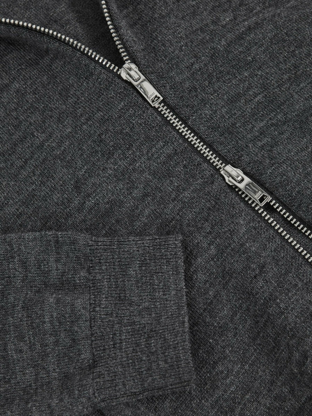9-13 yrs Merino Wool-Blend Zip-Through Cardigan Derby Grey Melange | Children & Baby