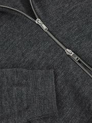9-13 yrs Merino Wool-Blend Zip-Through Cardigan Derby Grey Melange | Children & Baby