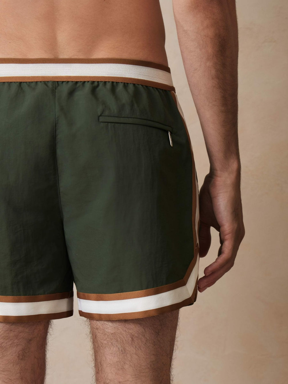 | Ché Stripe-Trim Swim Shorts Pine Green | Men