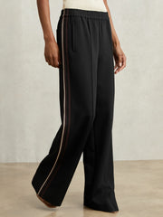 Side-Stripe Wide-Leg Trousers Black | Women