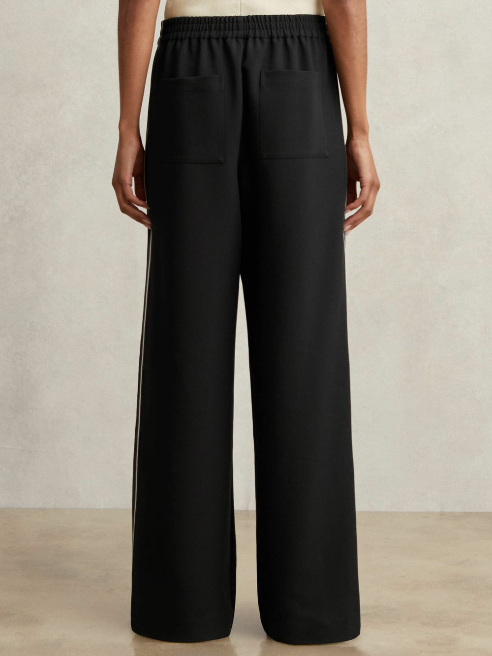 Side-Stripe Wide-Leg Trousers Black | Women
