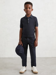 3-9 yrs Merino Wool Short Sleeve Polo Shirt Midnight Navy | Children & Baby