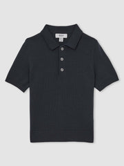 9-13 yrs Merino Wool Short Sleeve Polo Shirt Midnight Navy | Children & Baby