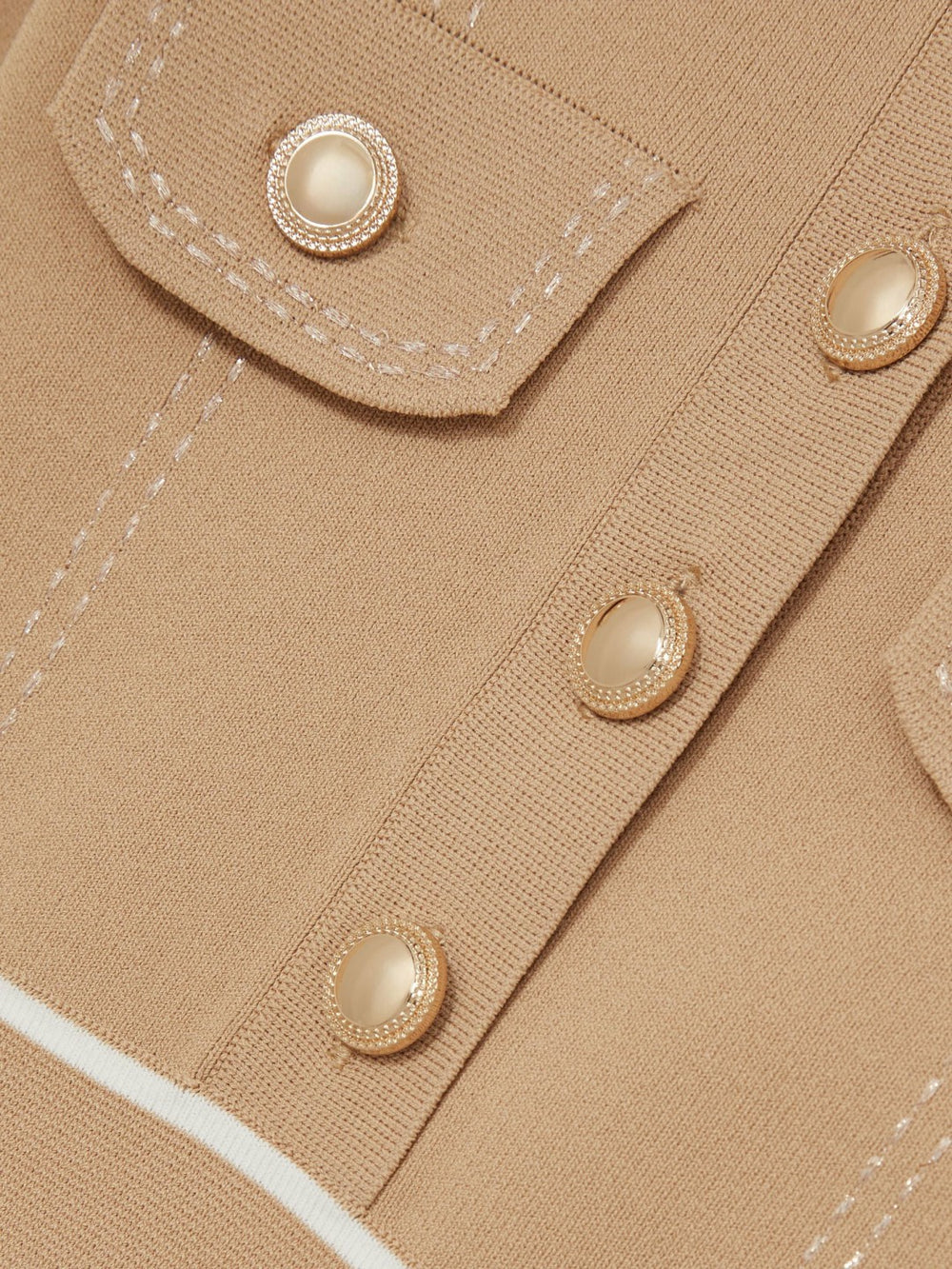 3-9 yrs Button-Detail Stripe Knitted Dress Camel | Children & Baby