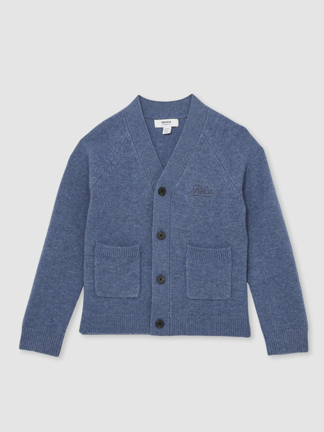3-9 yrs Wool Embroidered-Logo Cardigan Dark Airforce Blue | Children & Baby
