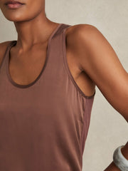 Silk-Front Cami Top Mocha Brown | Women