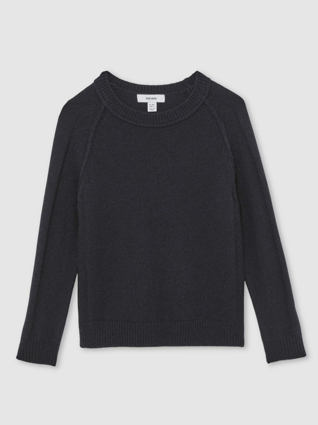 3-9 yrs Wool-Cashmere Reverse-Seam Jumper Navy | Children & Baby