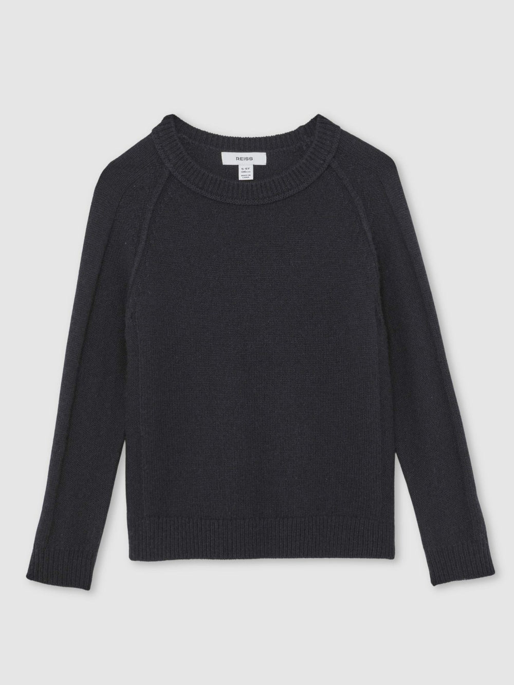3-9 yrs Wool-Cashmere Reverse-Seam Jumper Navy | Children & Baby