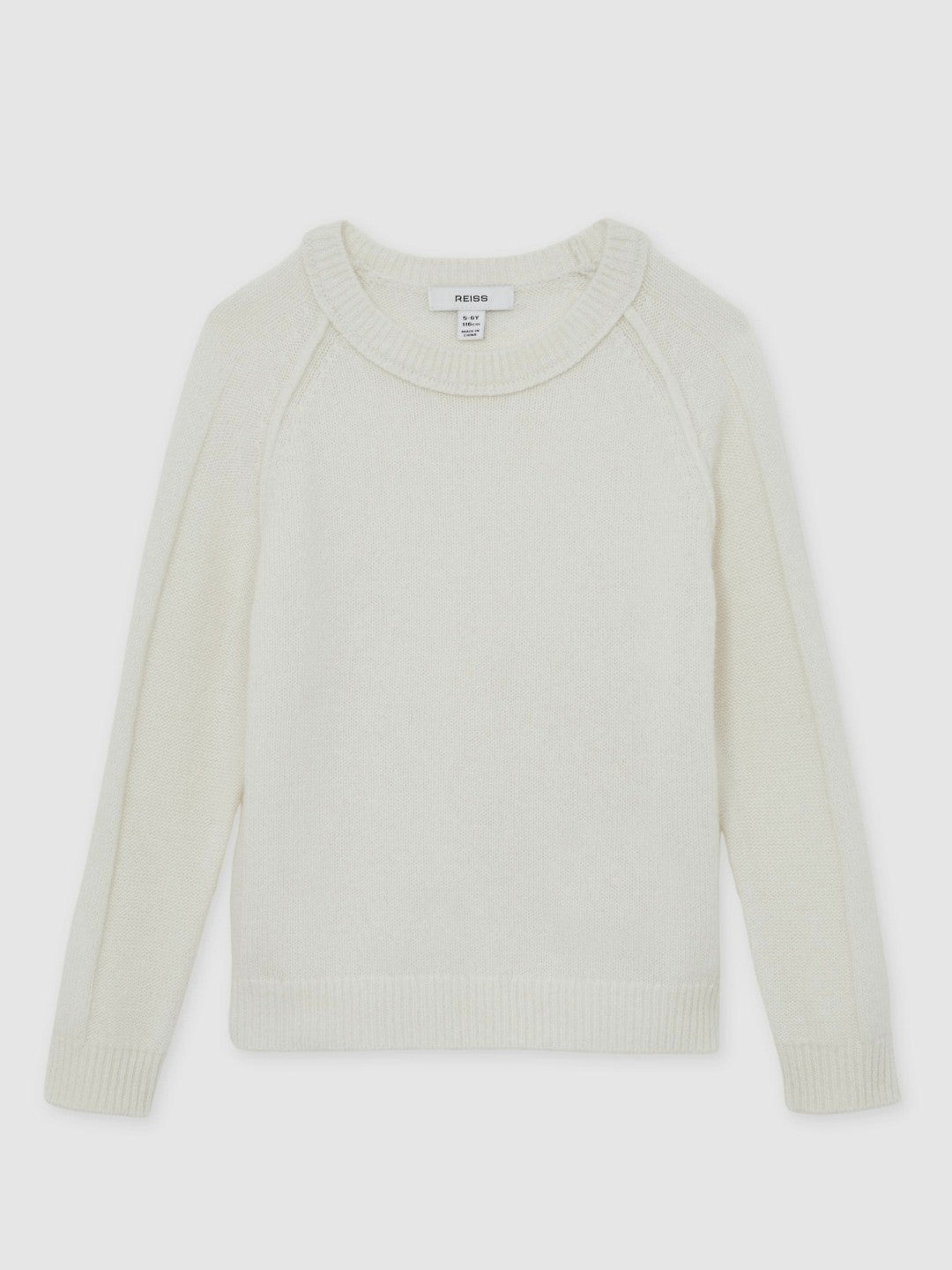 3-9 yrs Wool-Cashmere Reverse-Seam Jumper Off White | Children & Baby