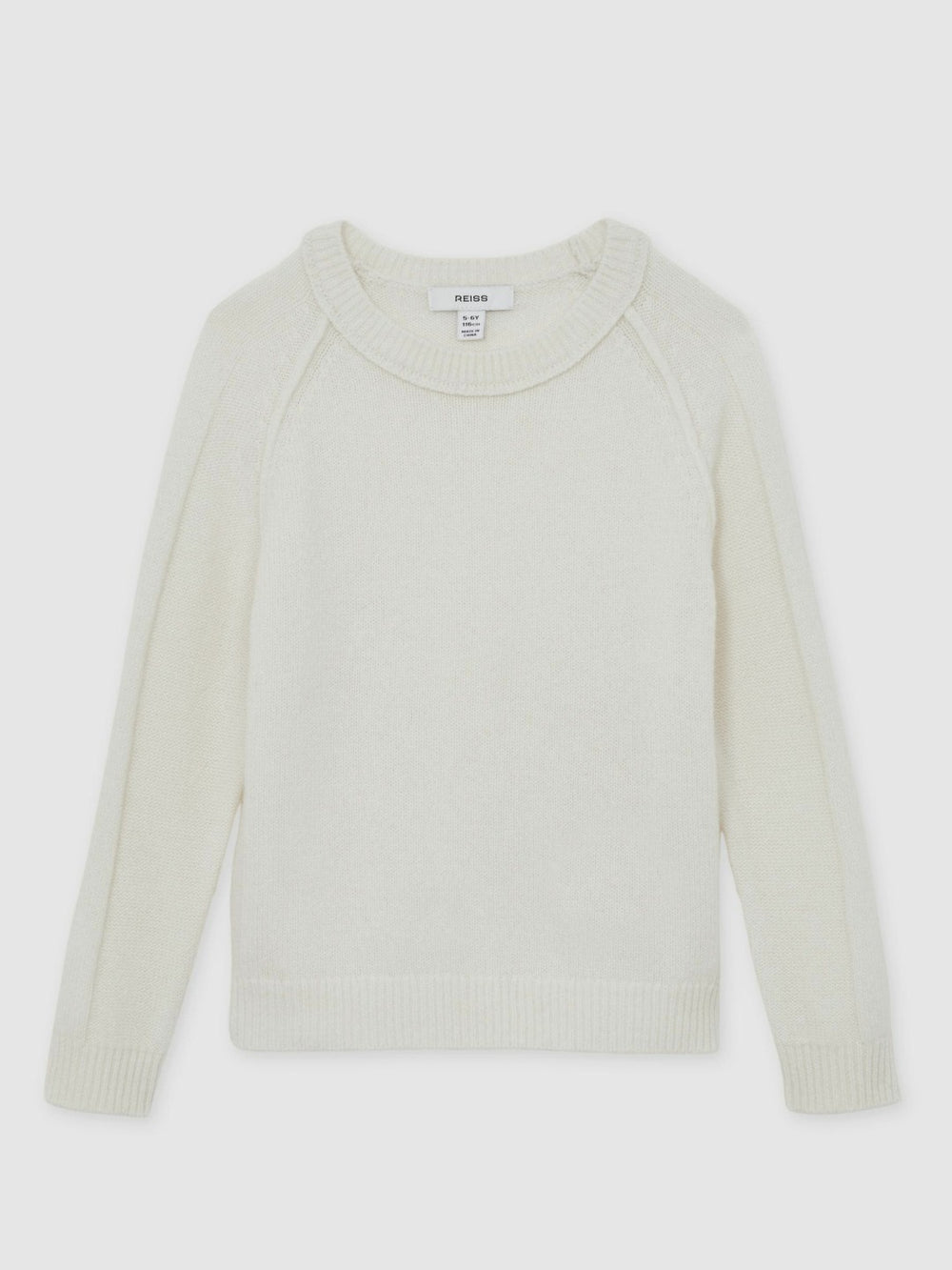 3-9 yrs Wool-Cashmere Reverse-Seam Jumper Off White | Children & Baby