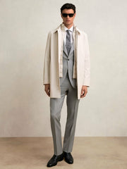 Hybrid Removable Funnel Neck Overcoat Light Stone | Men