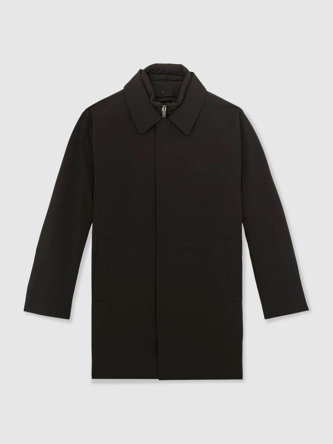 Hybrid Removable Funnel Neck Overcoat Brown | Men
