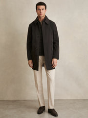 Hybrid Removable Funnel Neck Overcoat Brown | Men