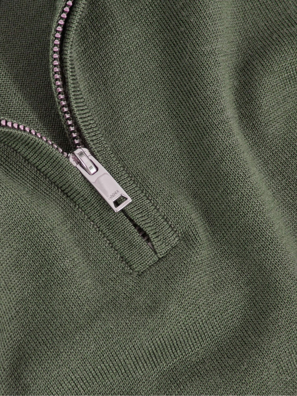 13-14 yrs Merino Wool Half-Zip Funnel Neck Jumper Kale Green | Children & Baby