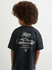 Cotton Motor Cars-Print T-Shirt Blue | Children & Baby