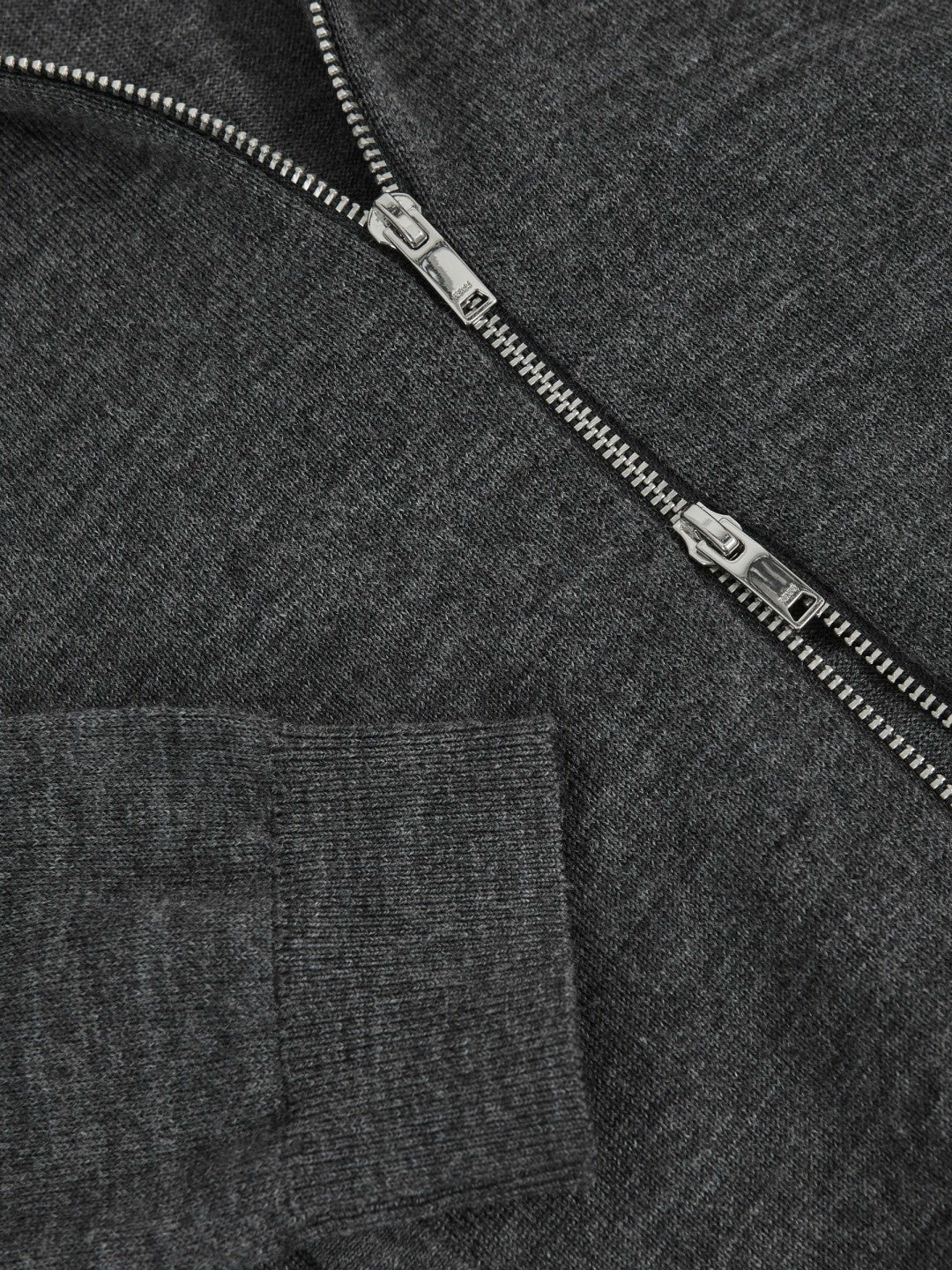 13-14 yrs Merino Wool-Blend Zip-Through Cardigan Derby Grey Melange | Children & Baby