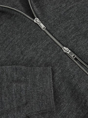 13-14 yrs Merino Wool-Blend Zip-Through Cardigan Derby Grey Melange | Children & Baby