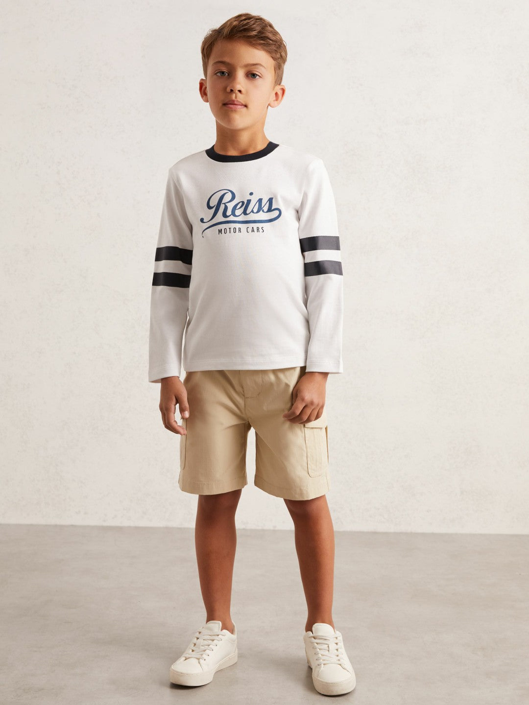 9-13 yrs Cotton Motor Cars Logo T-Shirt White/Blue | Children & Baby