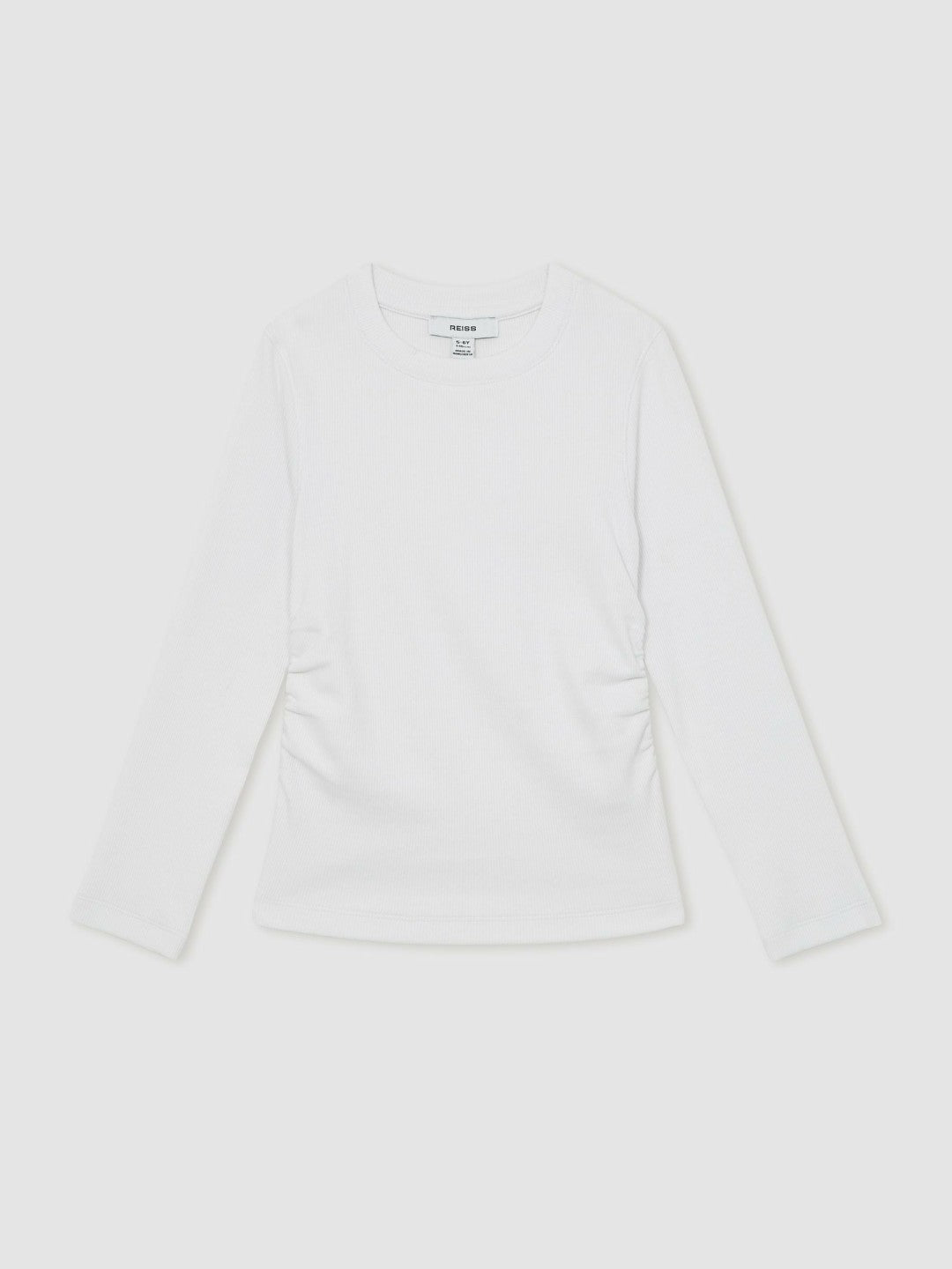 13-14 yrs Cotton Ruched Long-Sleeve T-Shirt with Stretch Ivory | Children & Baby