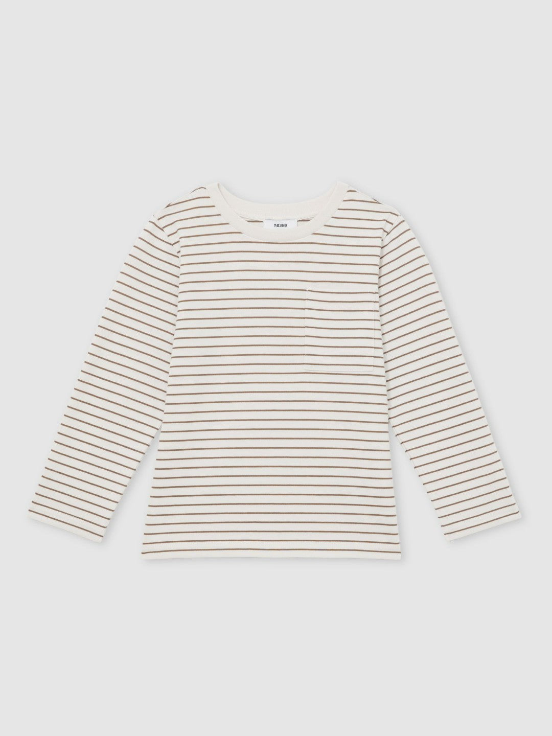 4-9 yrs Stretch-Cotton Stripe T-Shirt Off White/Camel | Children & Baby