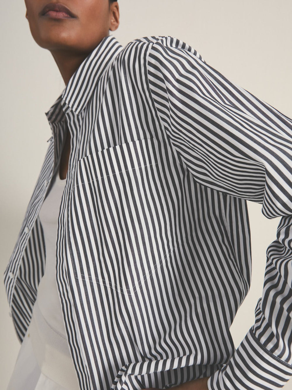 | Les 100 Ciels Stripe Shirt White/Navy | Women