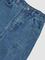 9-13 yrs Straight-Leg Carpenter Jeans Mid Blue | Children & Baby