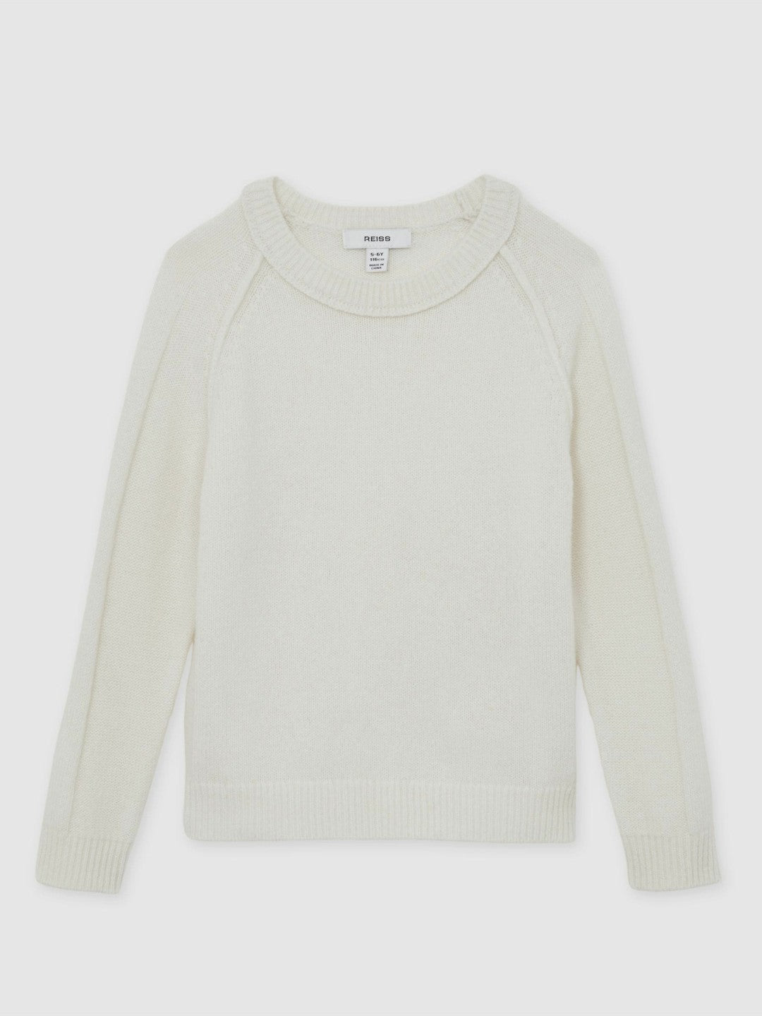 13-14 yrs Wool-Cashmere Reverse-Seam Jumper Off White | Children & Baby