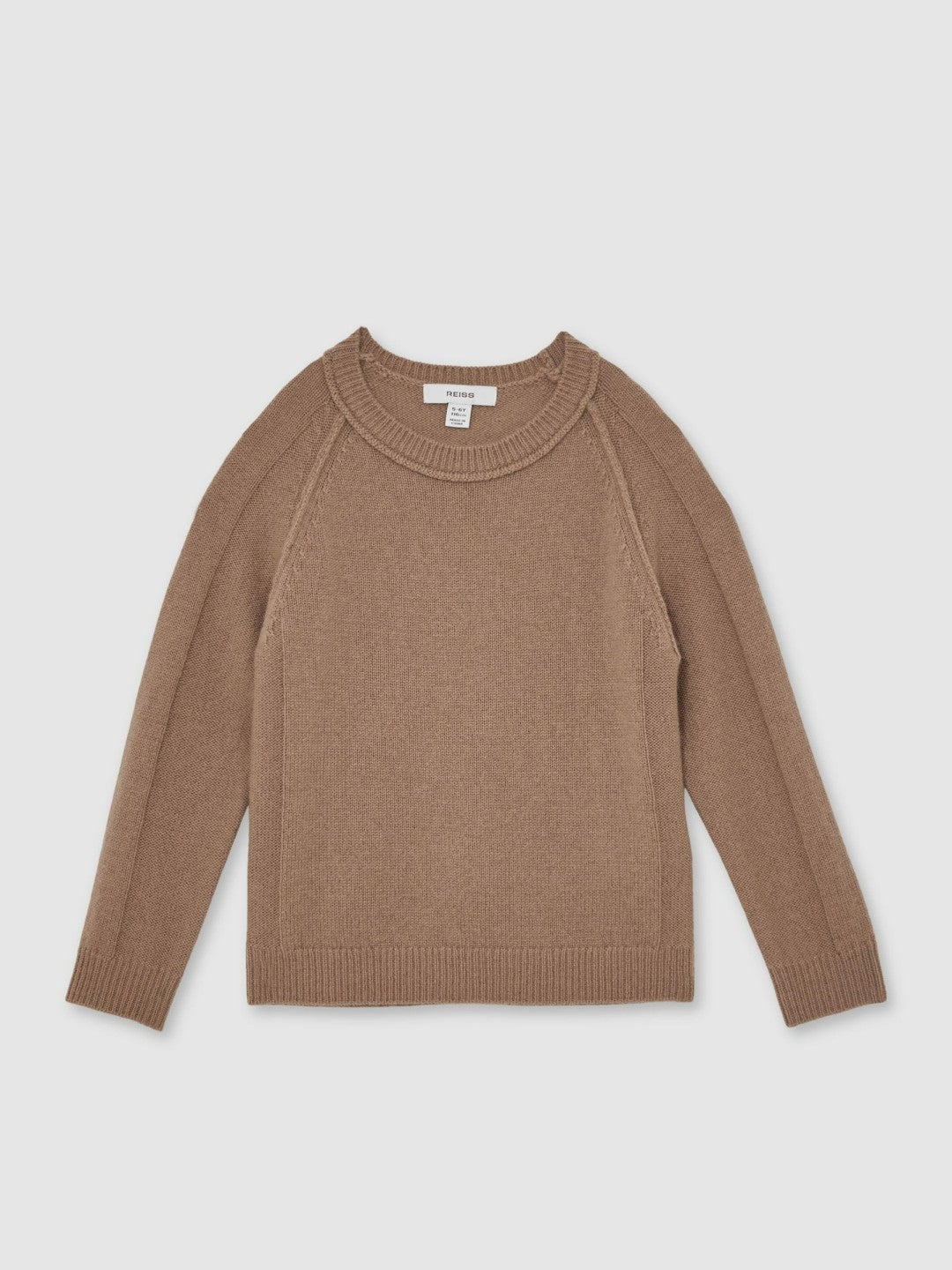 13-14 yrs Wool-Cashmere Reverse-Seam Jumper Camel | Children & Baby