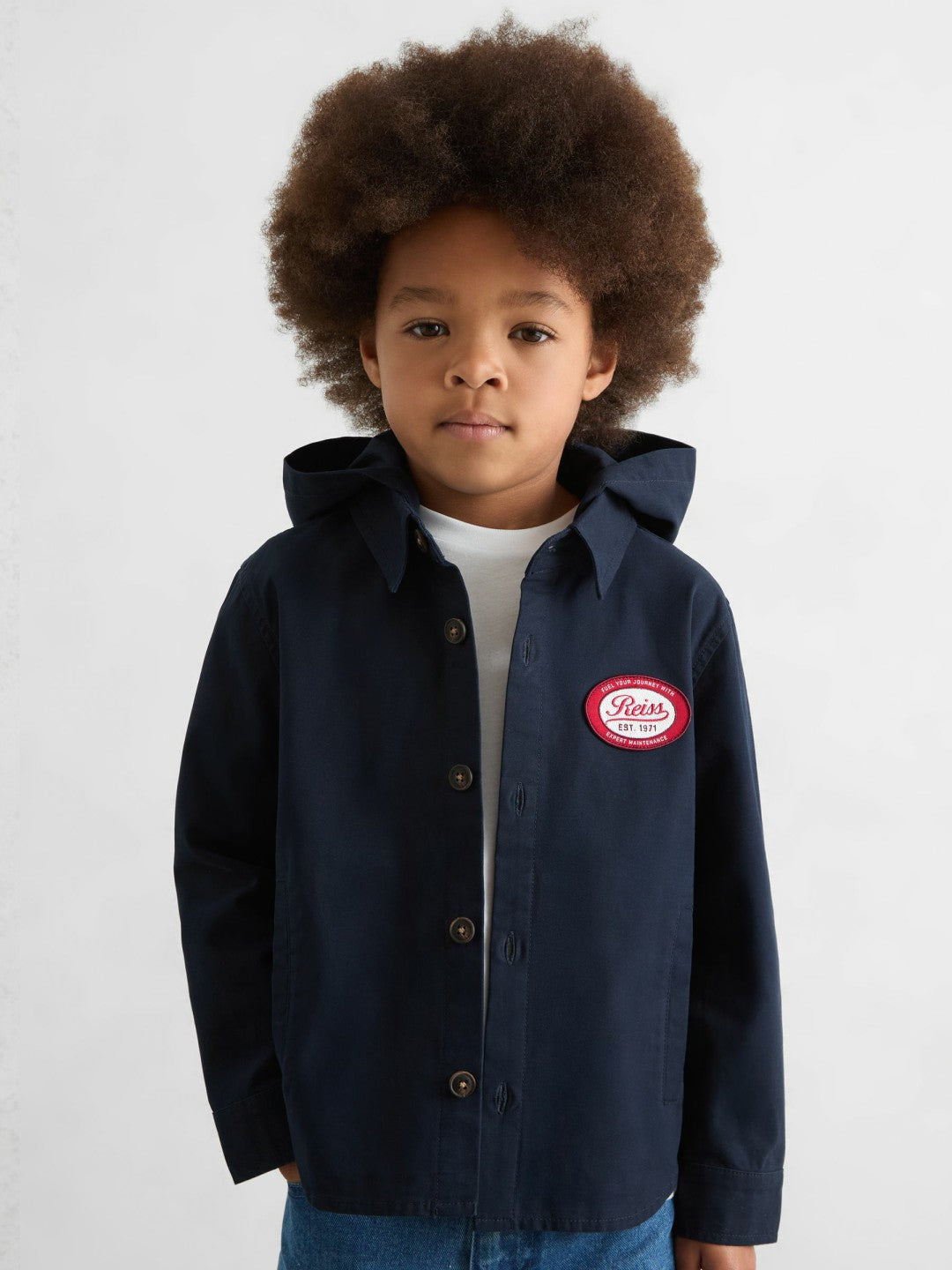 Cotton Removable-Hood Motor Cars Jacket Navy | Children & Baby