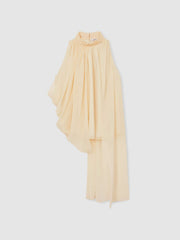 Draped Chiffon Sleeveless Top Ivory | Women
