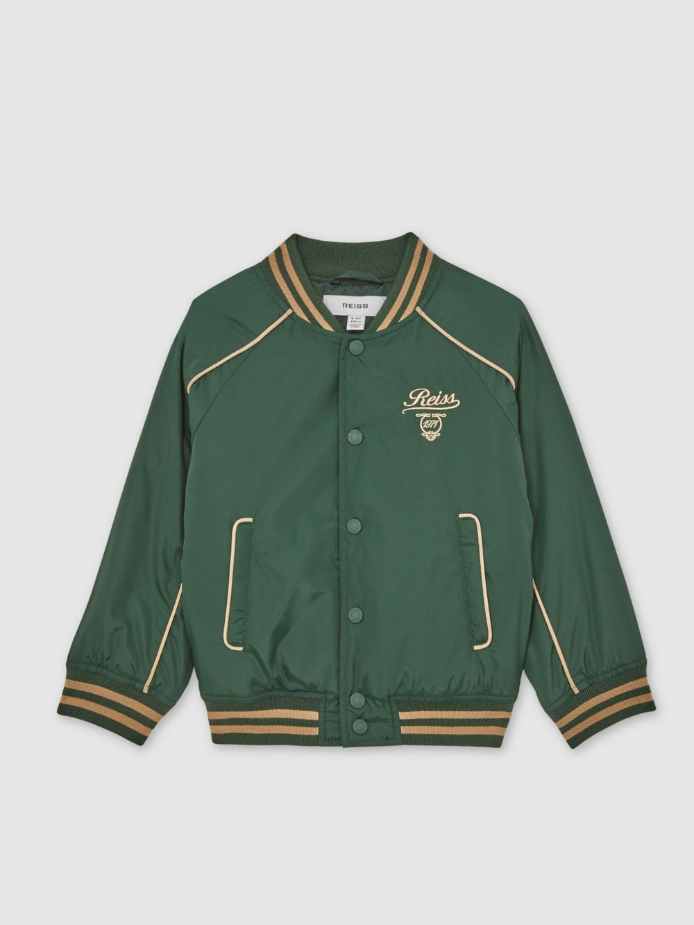 3-9 yrs Motor Cars Embroidered Bomber Jacket Forest Green/Off White | Children & Baby