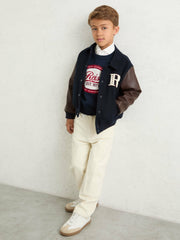 3-9 yrs Motor Cars Press-Stud Bomber Jacket Navy/Brown | Children & Baby