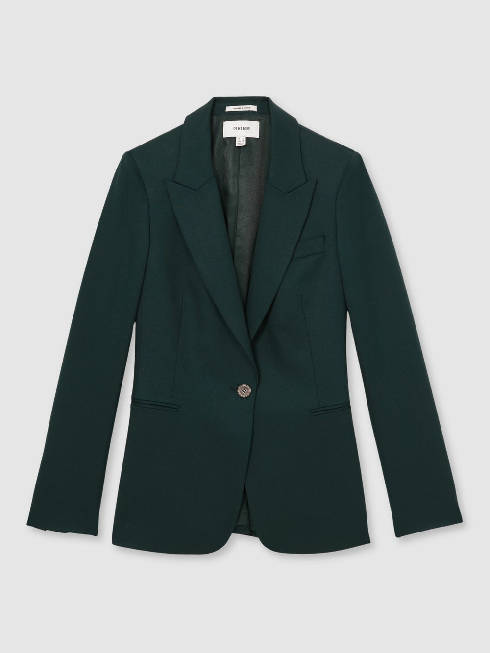 Petite Wool-Blend Single-Breasted Suit Blazer Green | Women